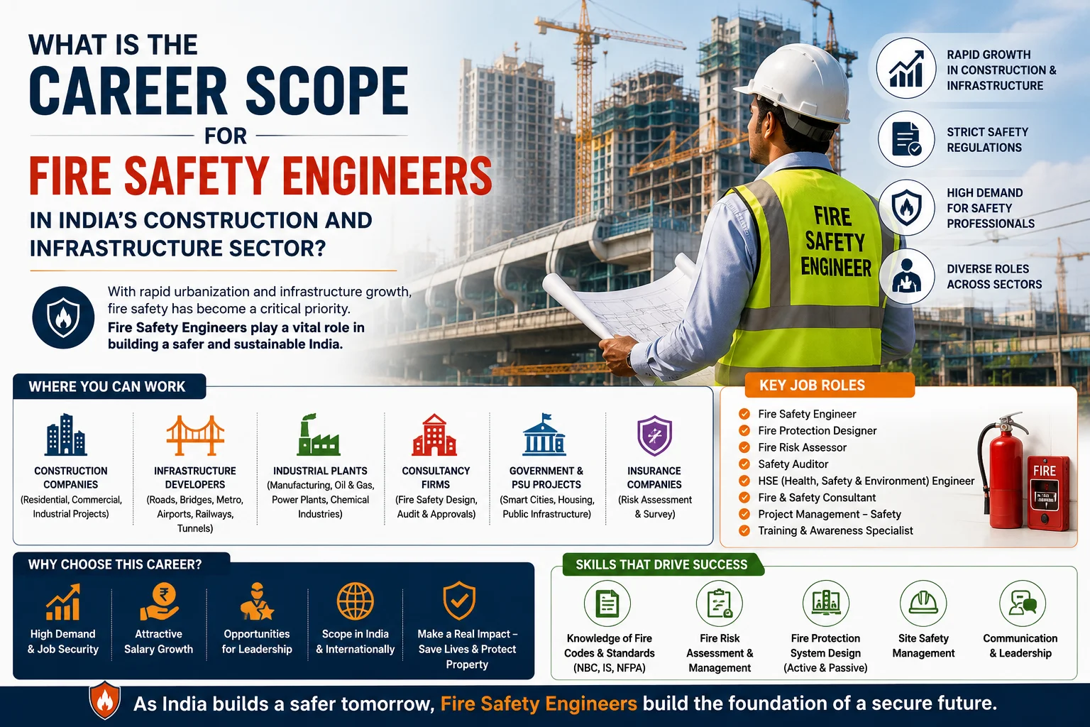 Career Scope for Fire Safety Engineers in India’s Construction and Infrastructure Sector